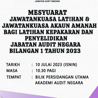 Mesyuarat Jawatankuasa Latihan & Jawatankuasa Akaun Amanah Bagi Latihan Kepakaran dan Penyelidikan JAN